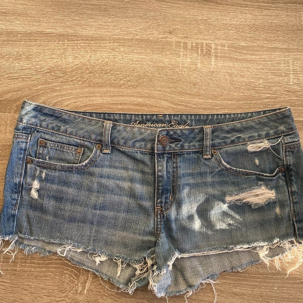 Distressed American Eagle Jean Shorts 14